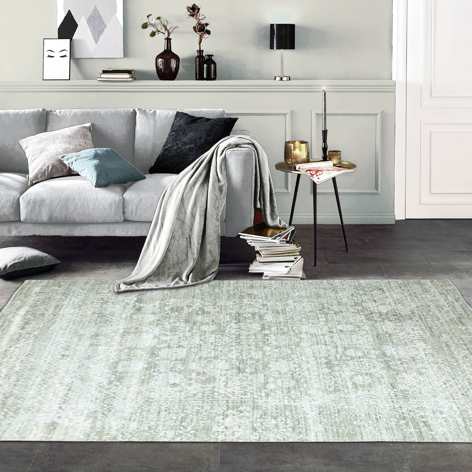 LoomBloom Gray Hand Knotted Modern Wool Oriental Area Rug 8’8”x 11’4”