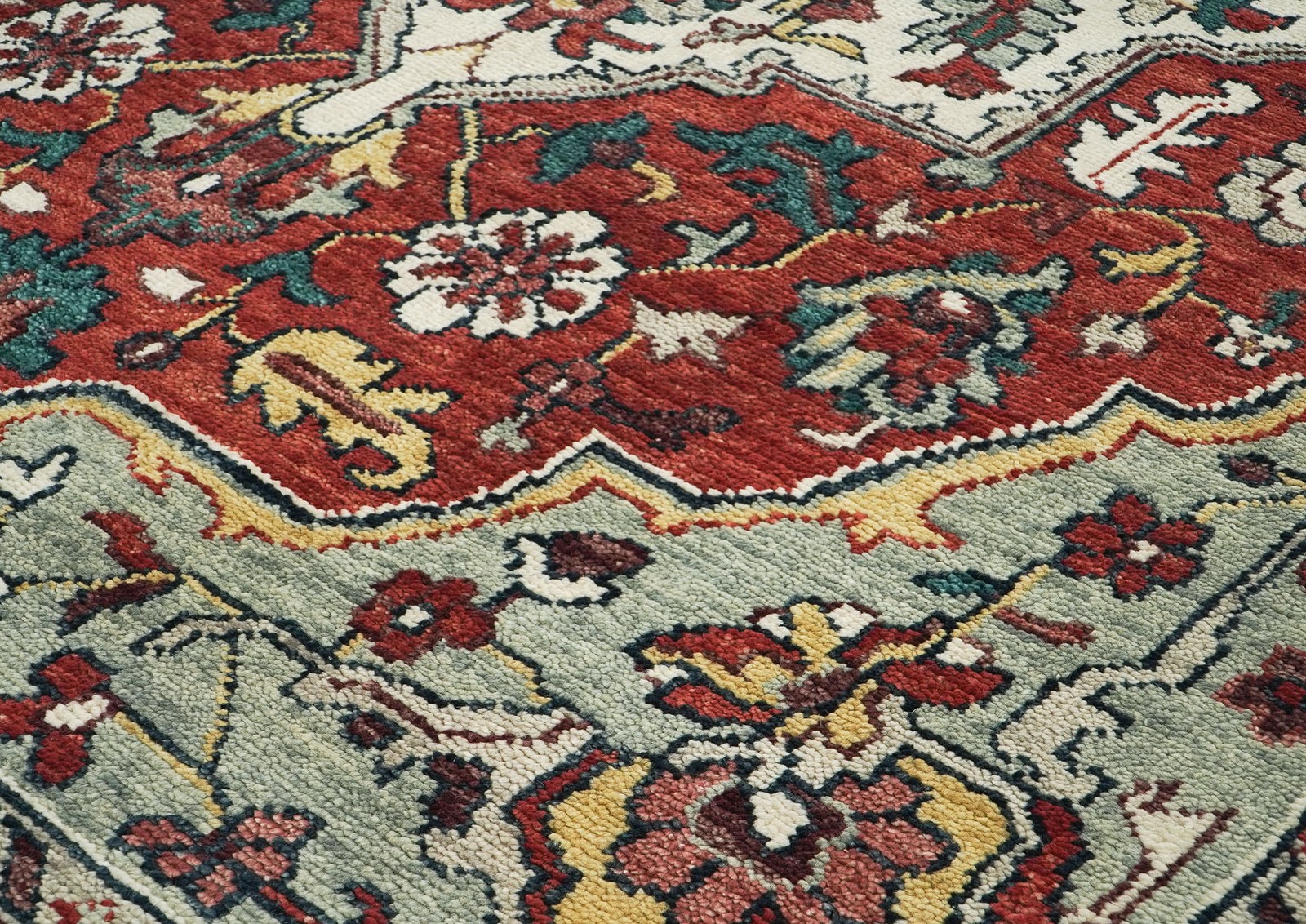 9’8″x13’11” Hand Knotted Wool Rust Oushak Herizz Rug