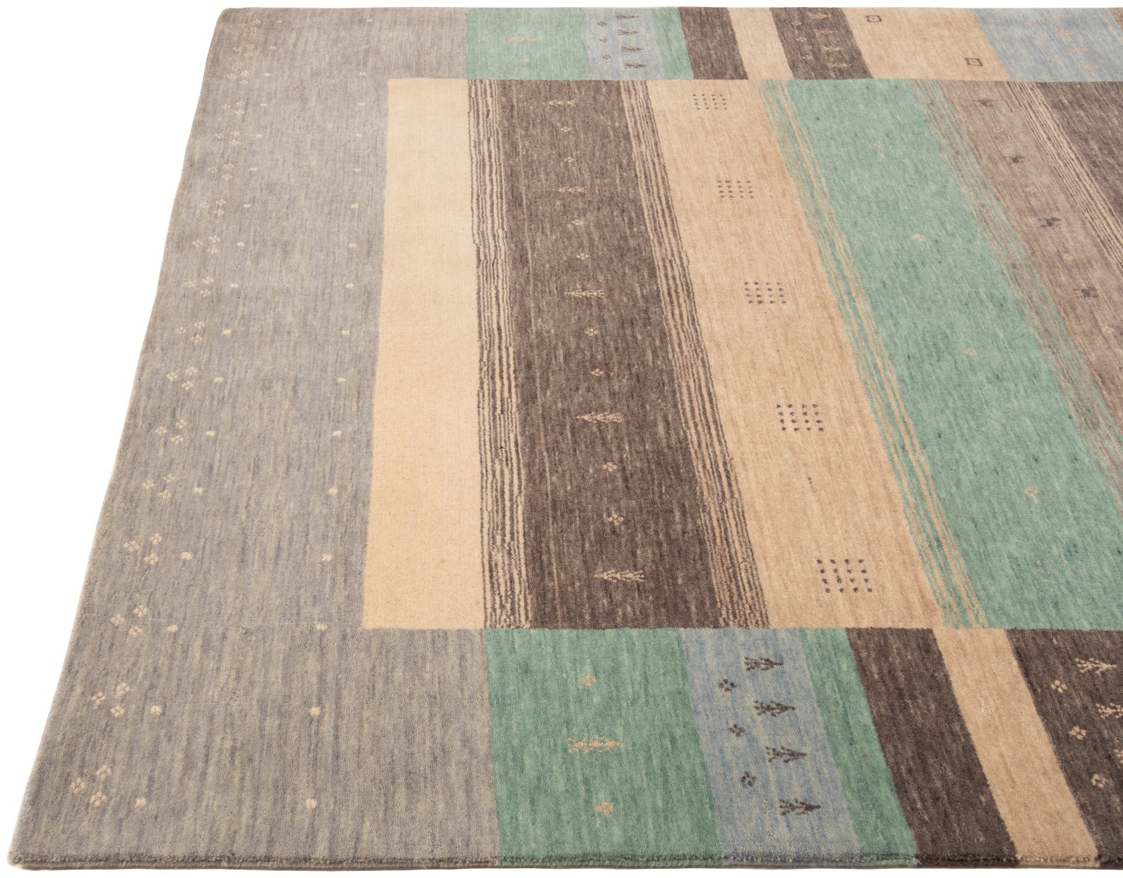 Handloom 275X176 Cm Handwoven Oriental Carpet Wool Modern Rug New Gray