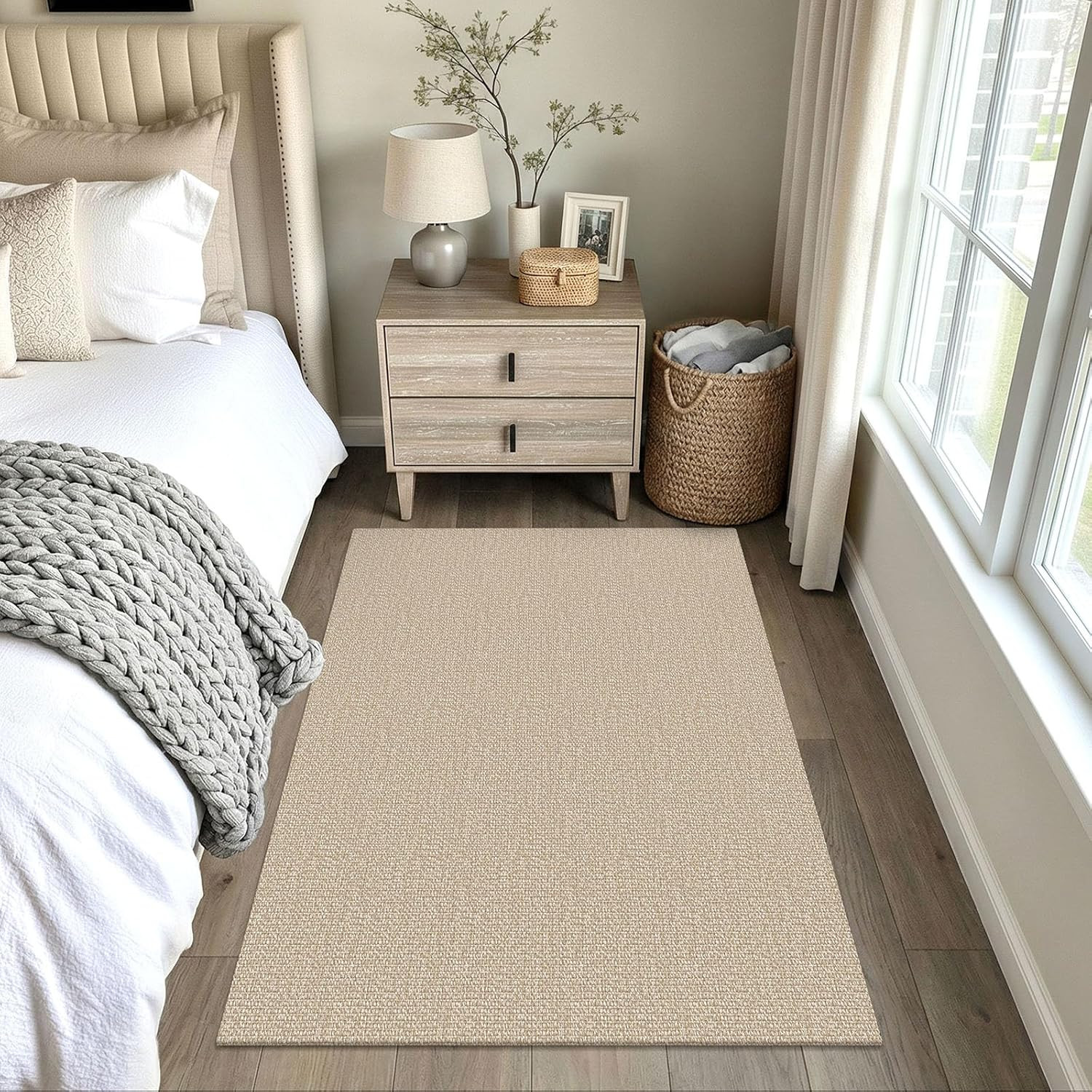 Washable Area Rug 4X5 Ft Non Slip Rugs for Entryway Braided Throw Rugs Bedroom C