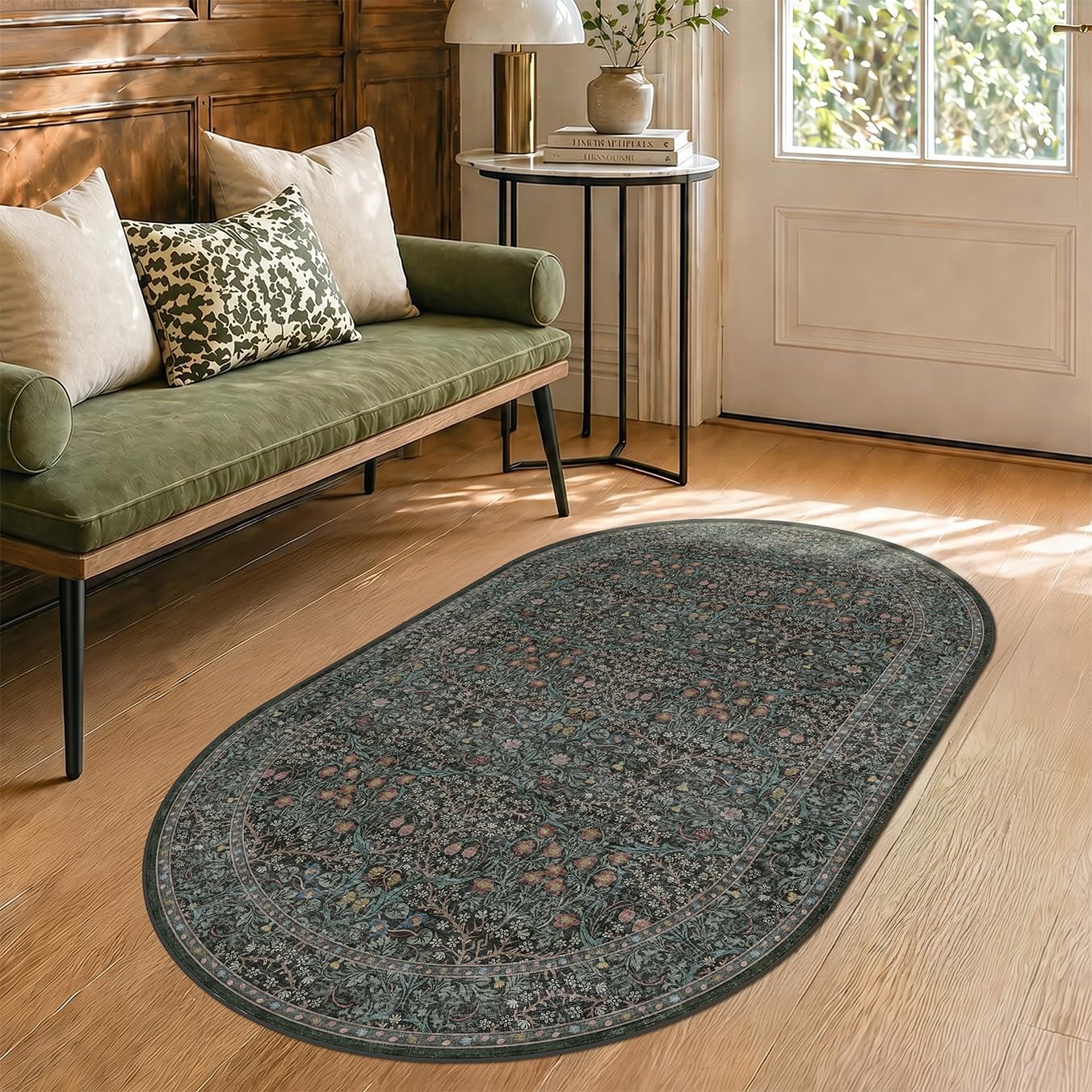 Washable 3×5 Oval Entryway Rugs, Small Oval Area Rugs for Bathroom, Kitchen, …
