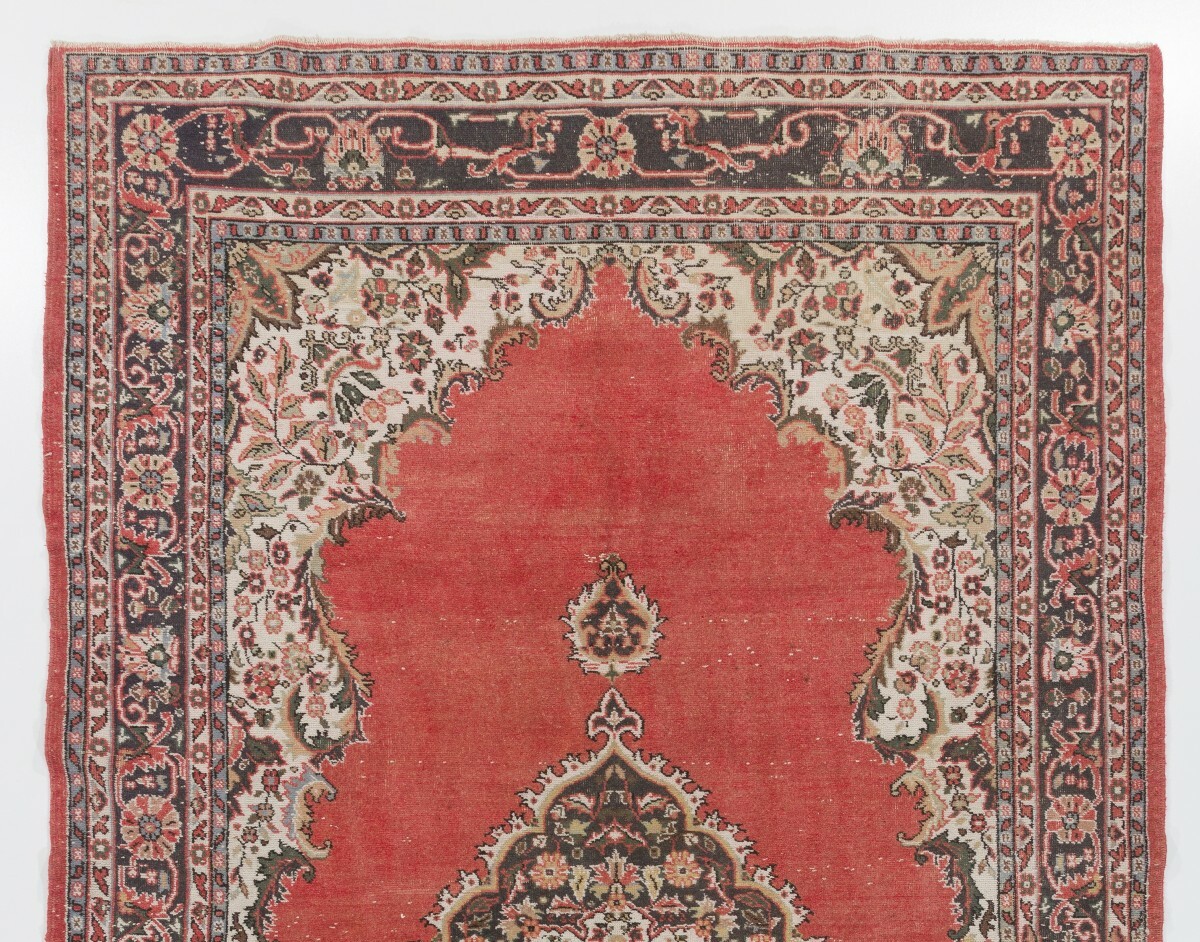 7.2×11.5 Ft Vintage Hand Knotted Turkish Village Rug
