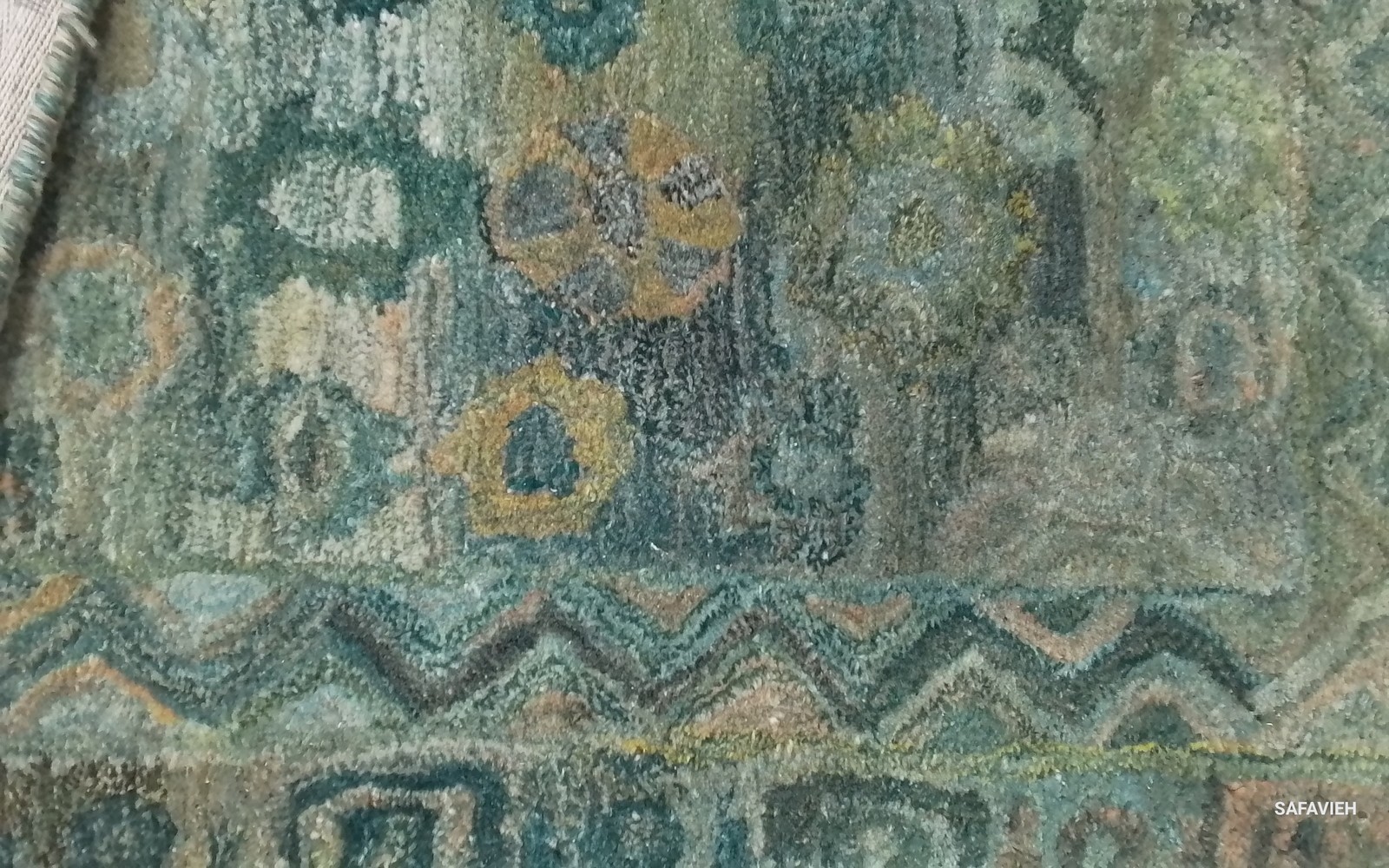 AQUA / GREEN 2′-3″ x 8′-0″ Flaw in Rug, Reduced Price 1172804526 AN411Y-28