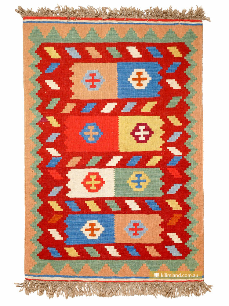 Authentic Persian Qashqai Kilim Rug Handwoven 100% wool 152x102cm