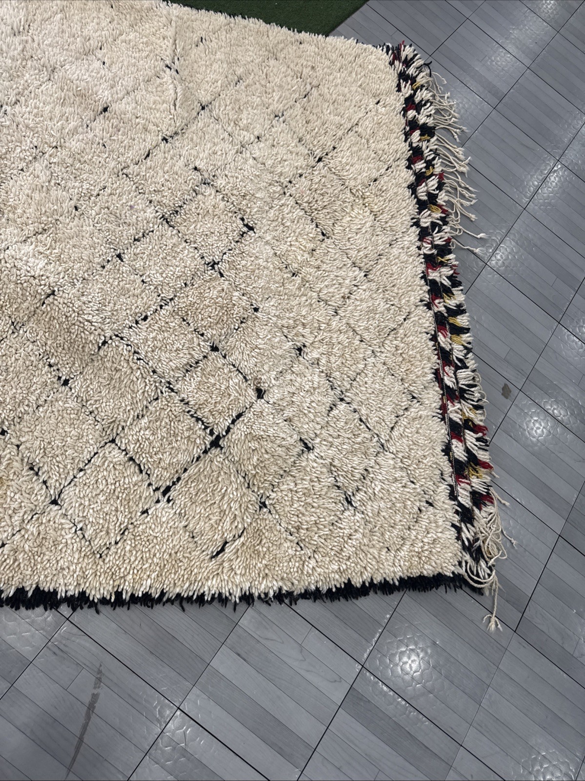 Beni Ourain Rug – Moroccan Rug Antique Soon! 1930s! Cream Wool ~ Handmade