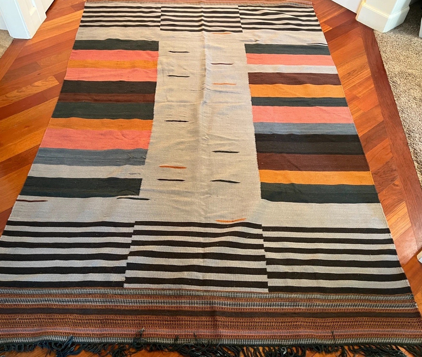 CB2 Crate & Barrel Gradient Grey Wool Rug 6’x9′