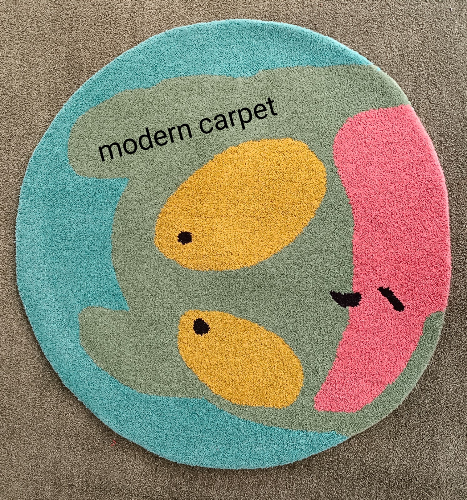 Face Rugs 3×3 Feet Handmade 100% Woolen Hand Tufted For Home Decoration