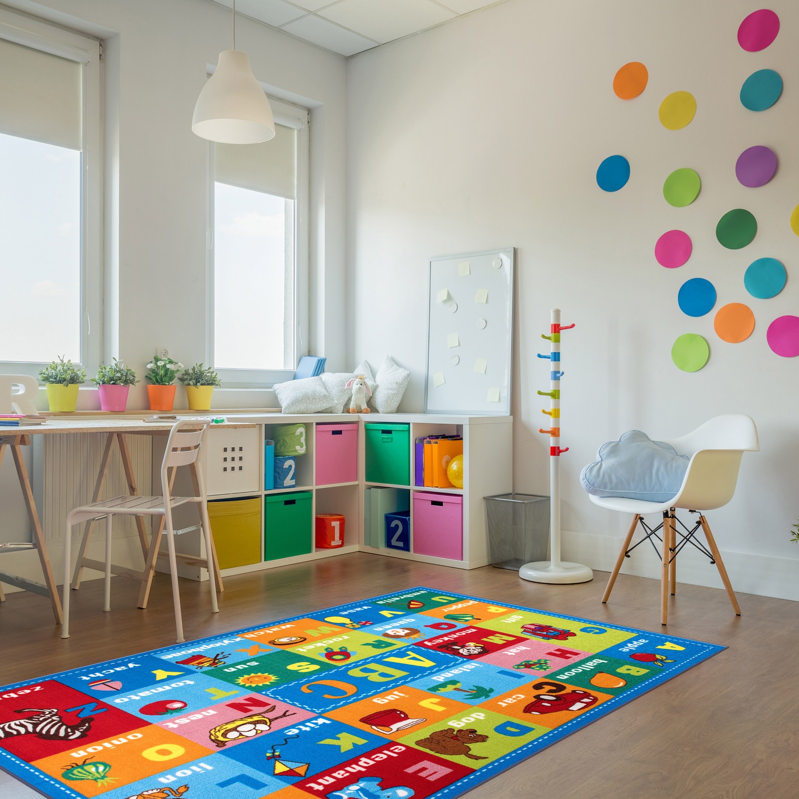 Rugshop Kids Educational Learning Alphabet Symbols Non Slip Childrens Rugs 5×7