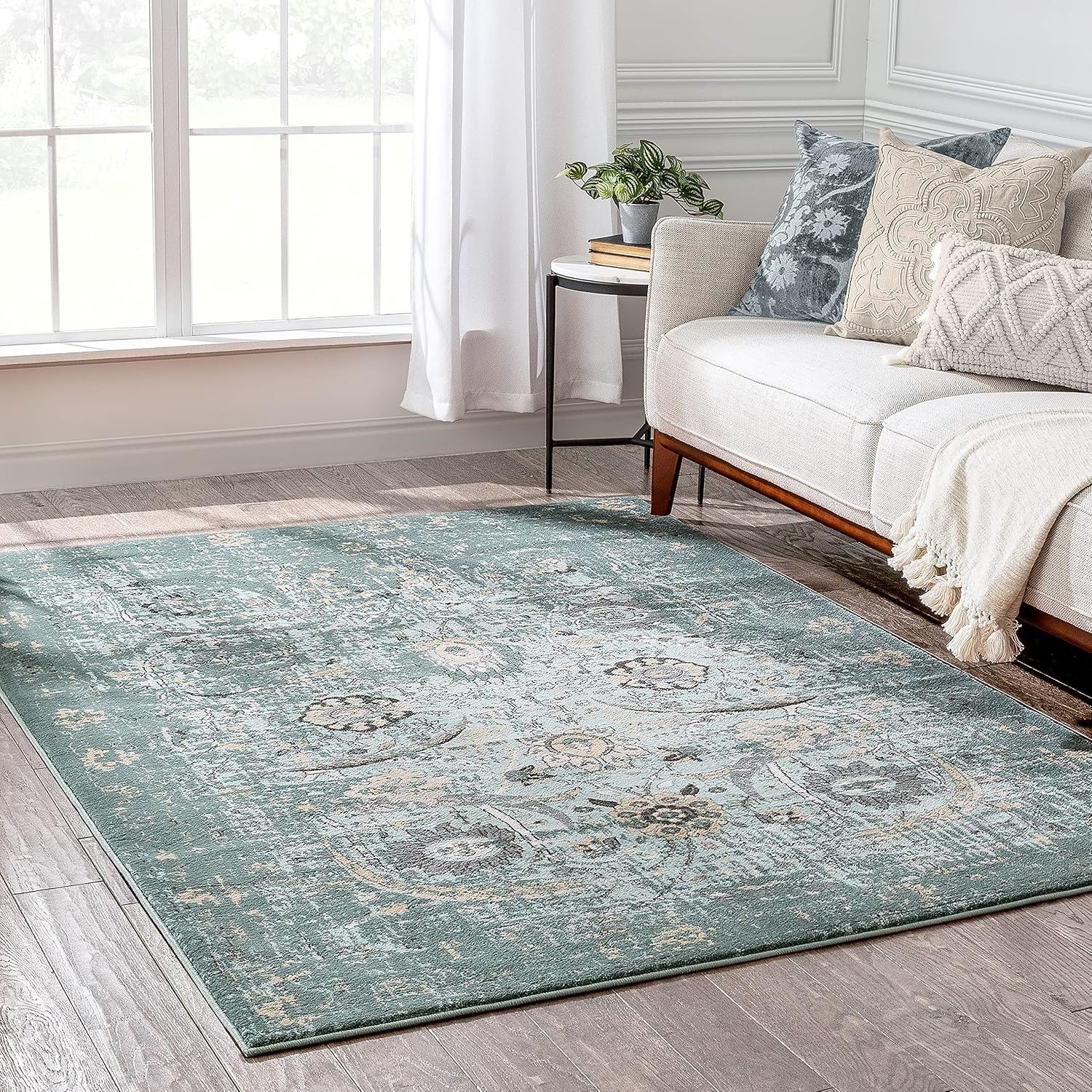 Vintage Kensington Goa Blue Modern Oriental Overdyed Area Rug 311″ x 53″