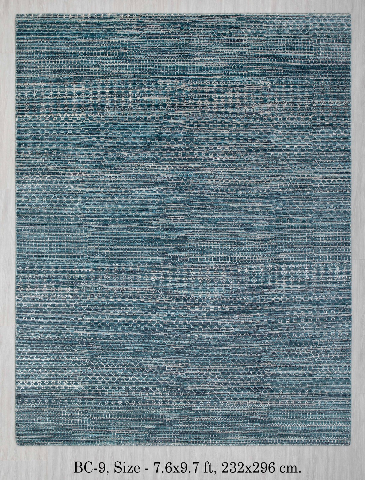 8×10 Teal Blue Indo Savannah Contemporary Look Hand Knotted Soft Wool & Silk Rug