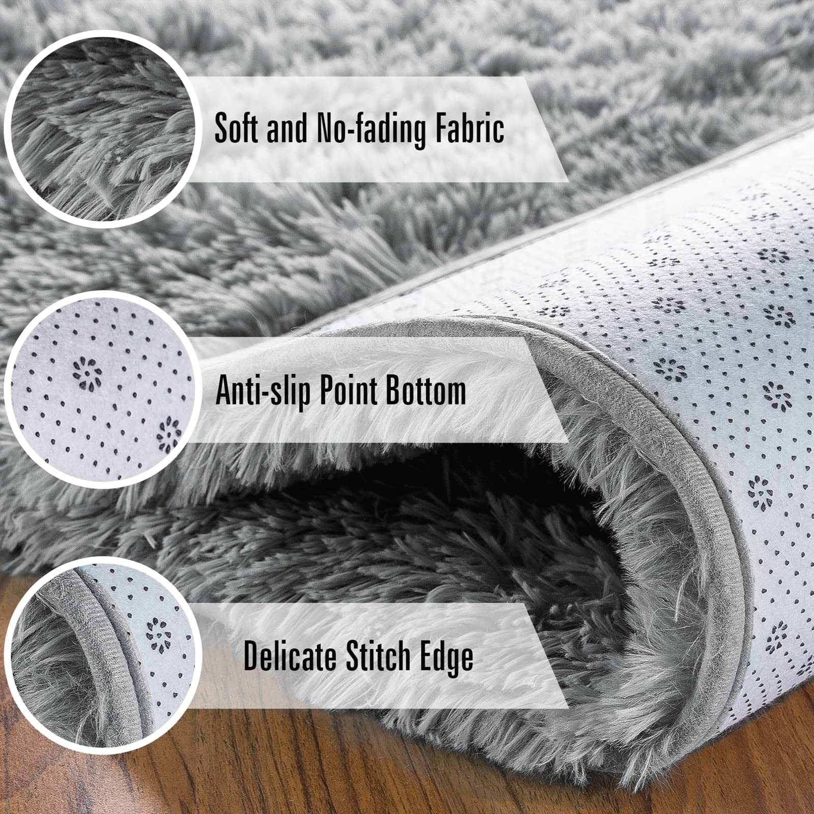 Soft Fluffy Bedroom Rugs, 4 x 6 Feet Indoor Shaggy Plush Area Rug for Boys Gi…