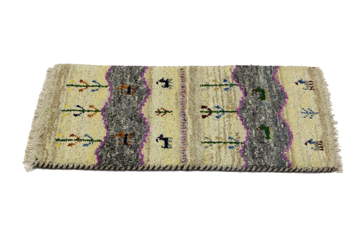 Contemporary Tribal Indo-Gabbeh Oriental Rug Bedroom Decor Carpet 1’4X2’7 ft