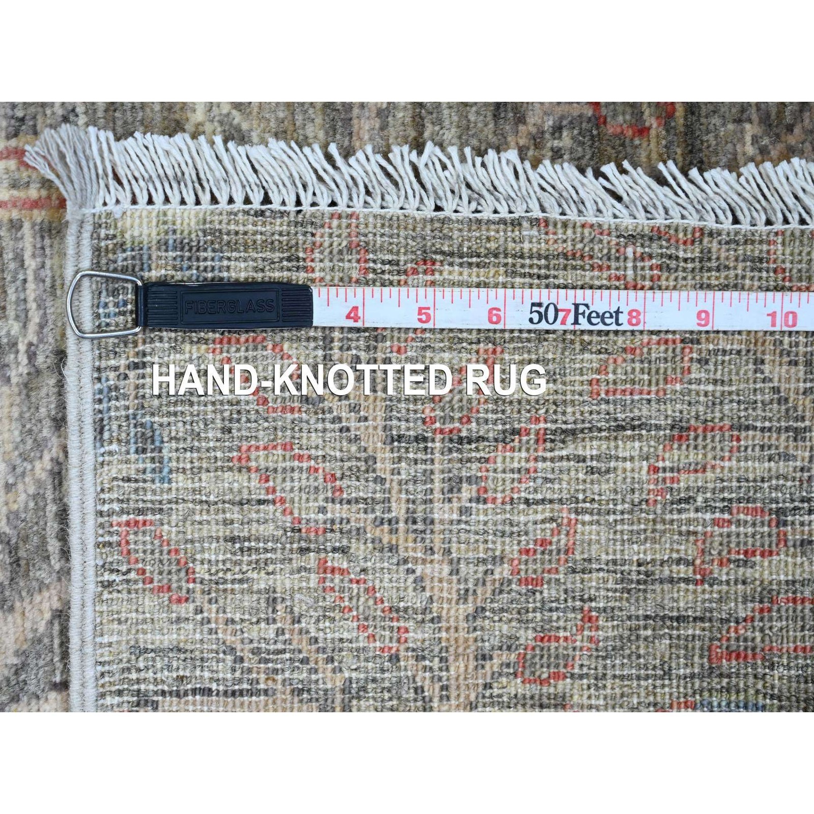 2’6″x6’2″ Gray Afghan Peshawar Birds Design Wool Hand Knotted Runner Rug R20108