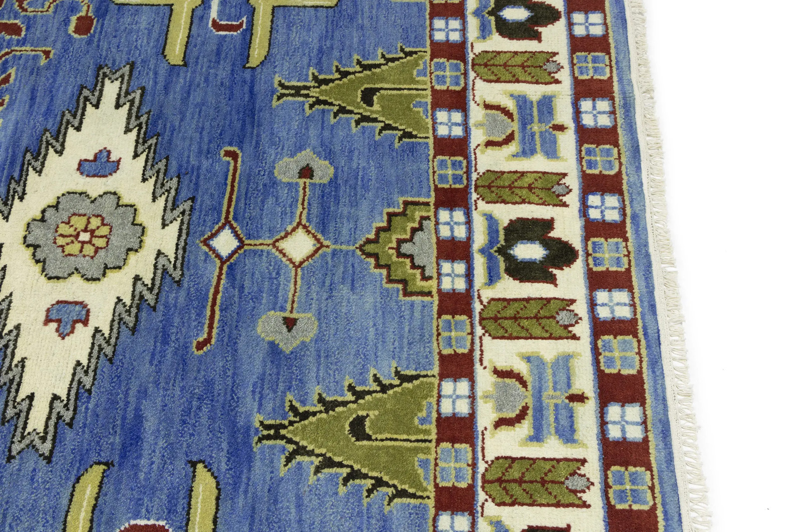 Farmhouse Kazak Oriental Rug Geometric Design 6X9 ft Living Room Decor Carpet