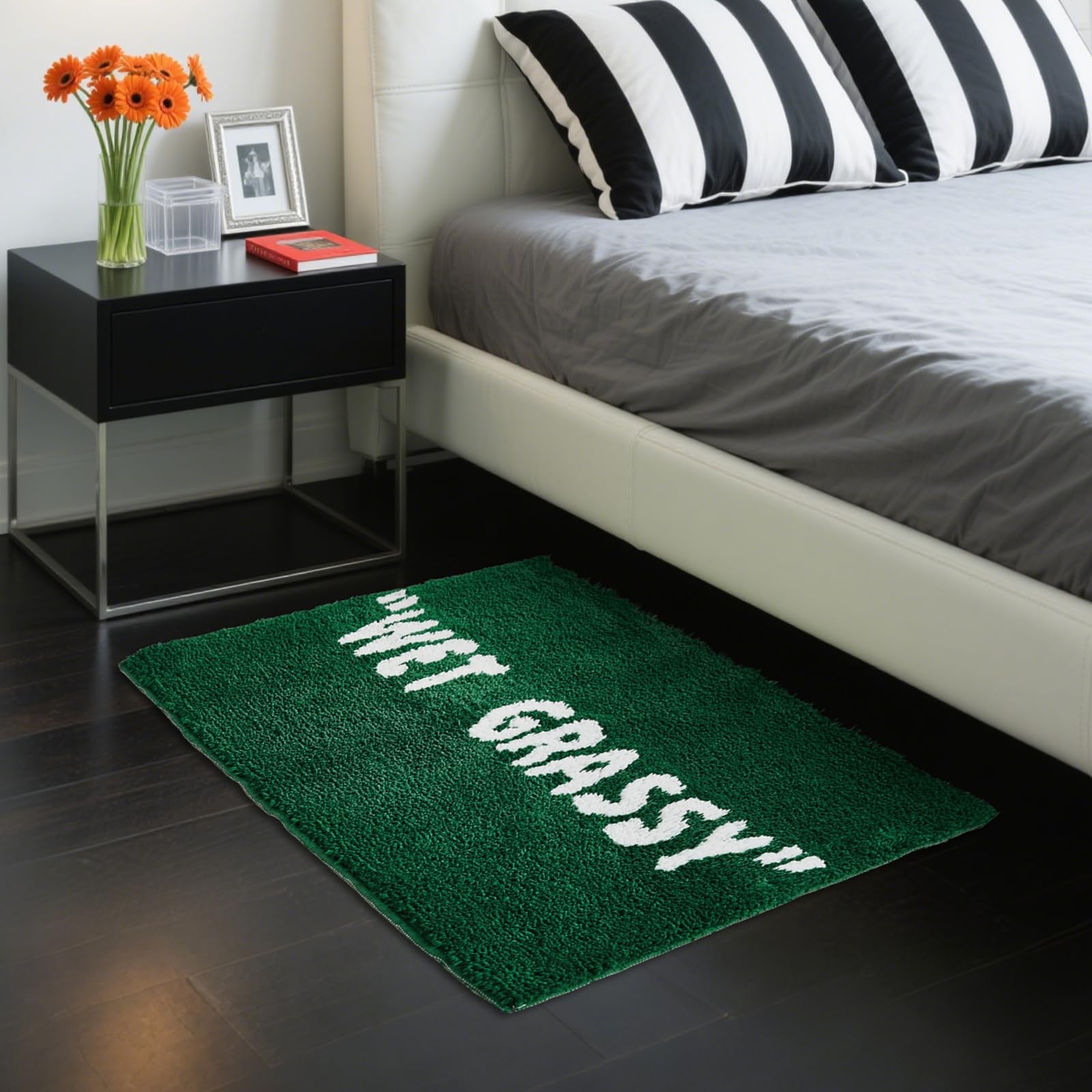 Wet Grassy Rug, Non-Slip Wet Grassy Green Carpet, Aesthetic Area Grass Rug, C…