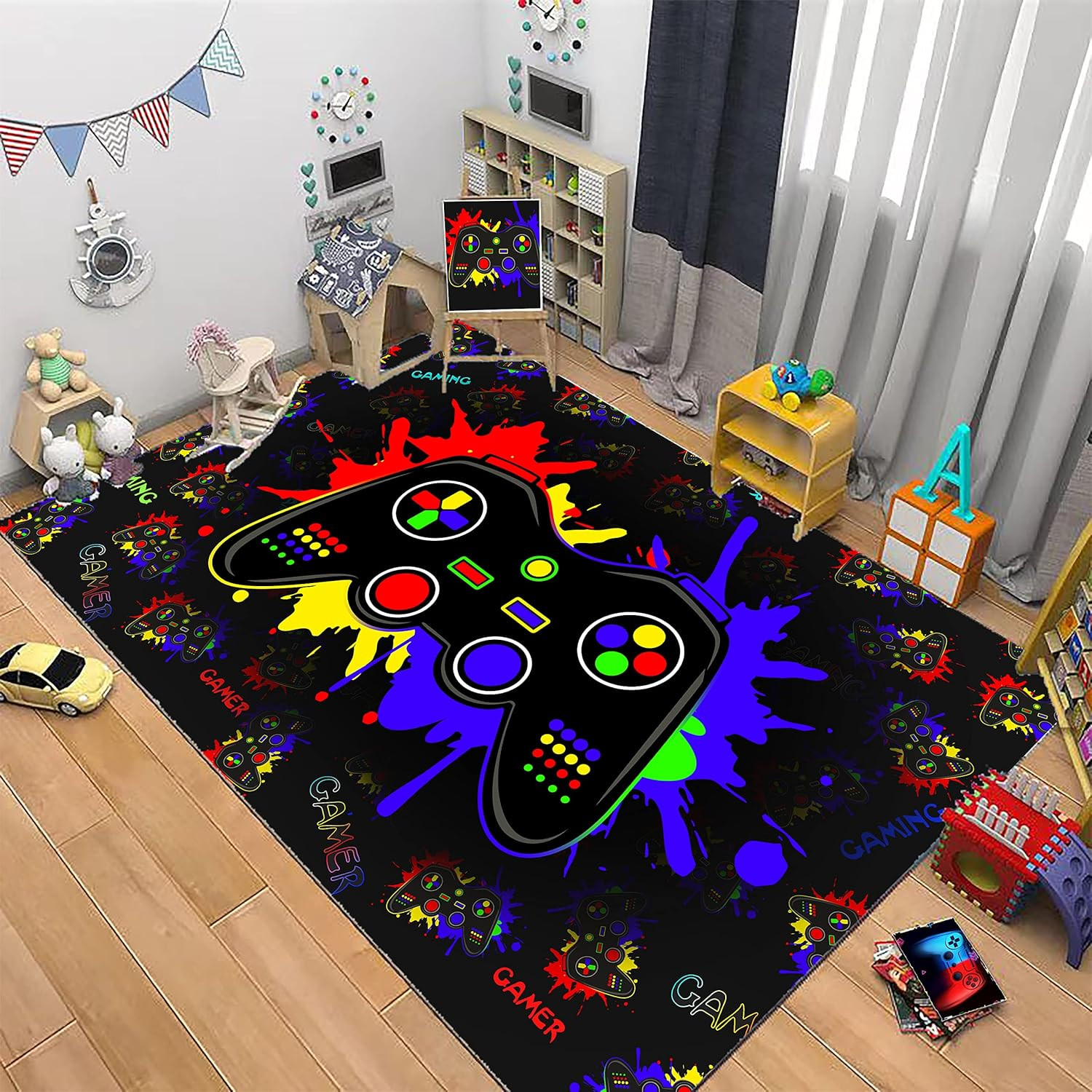 Modern Gamer Area Rug 60×84 Inch – Perfect for Boys’ Rooms & Playrooms