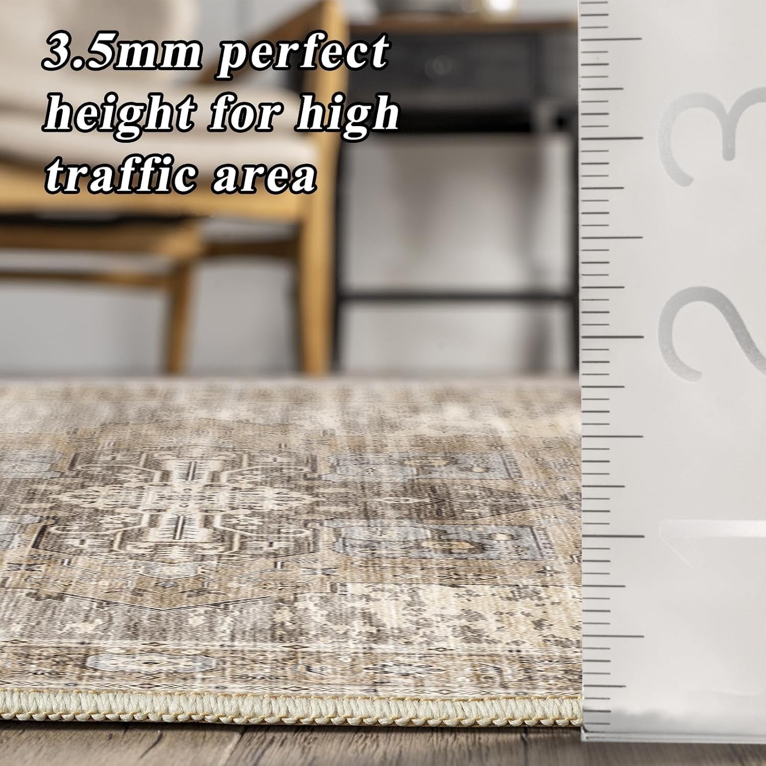 Elegant Washable 2×3 Boho Area Rug – Stain Resistant Non-Slip Tribal Decor