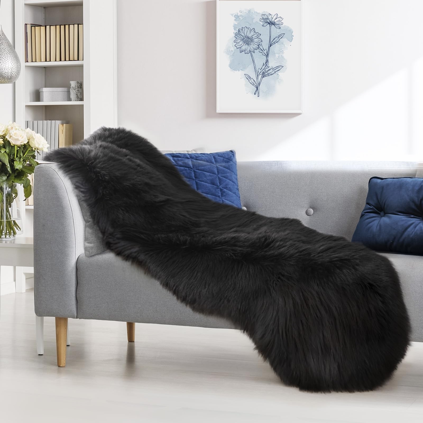 Best Ciicool Ultra Soft Faux Sheepskin Fur Rug Fluffy for Bedroom Fuzzy Carpet