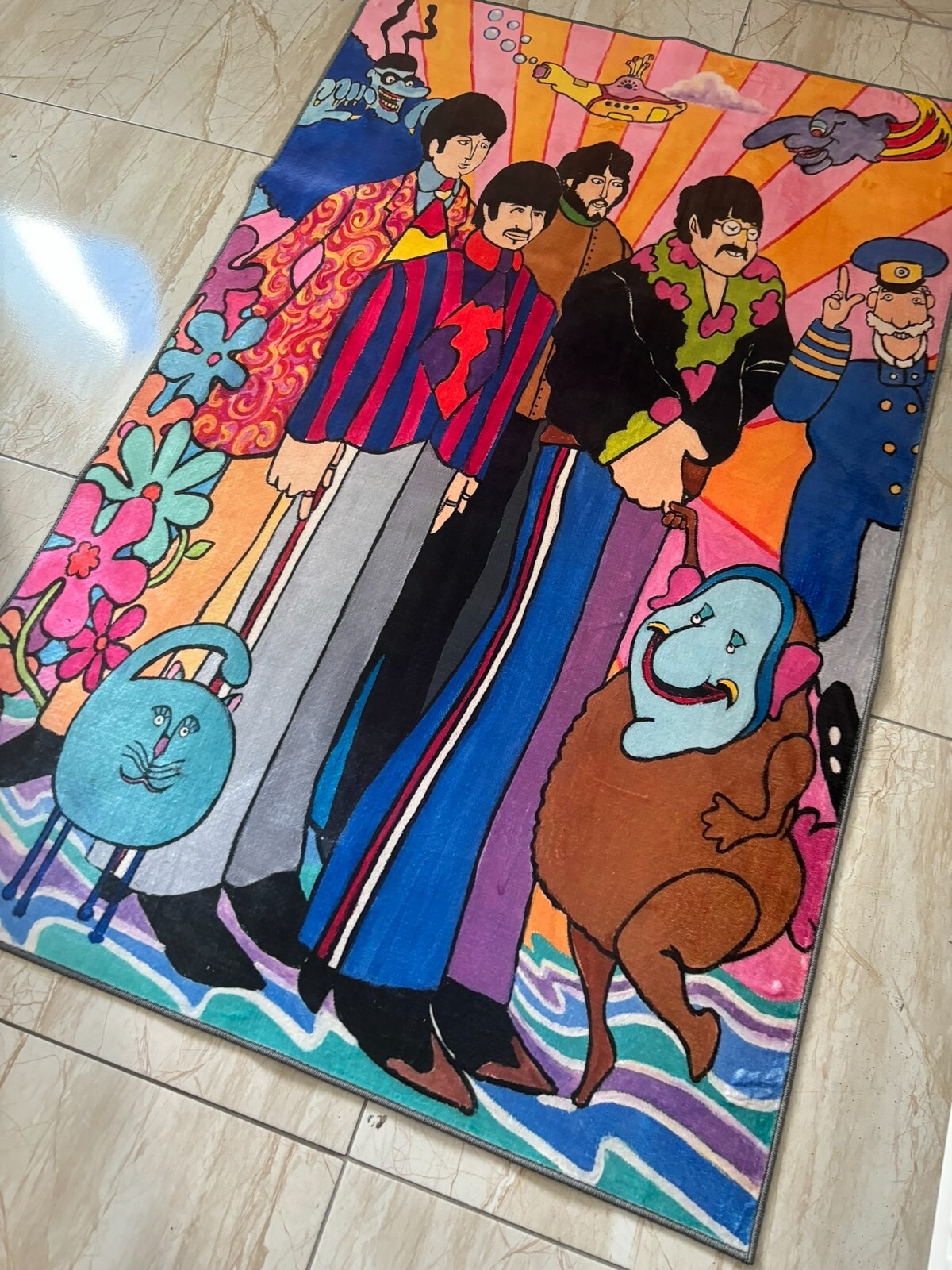 The Beatles Rug, Beatles Rug, Colorful Beatles Rug