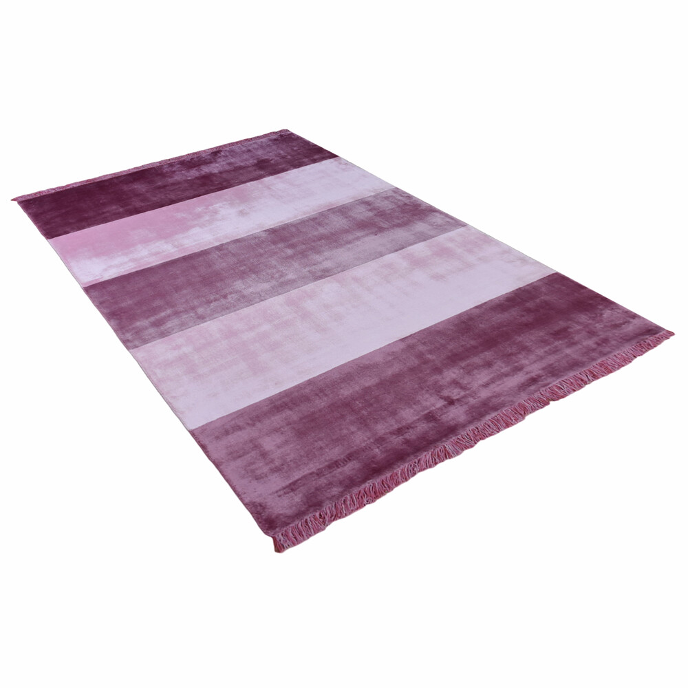 Hand Woven Viscose & Silk Area Rug Contemporary Pink BBH Homes BBSS0007