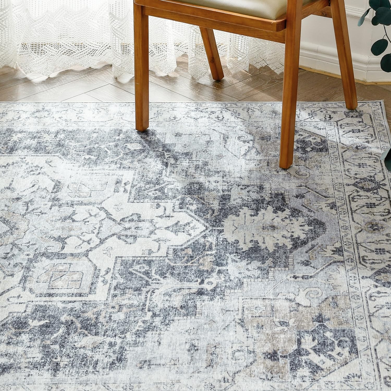 Jinchan Runner Rug 2X7 Hallway Rug Kitchen Washable Runner Vintage Mat Retro