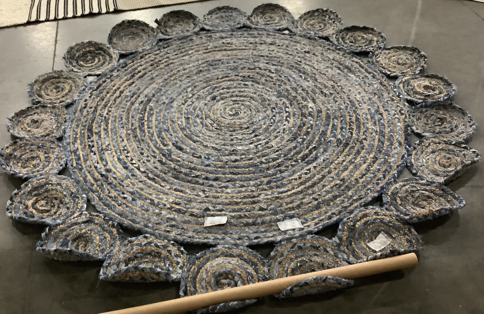 BLUE / NATURAL 6′-0″ x 6′-0″ Damaged Rug, Reduced Price 1172675738 CAP211L-6R
