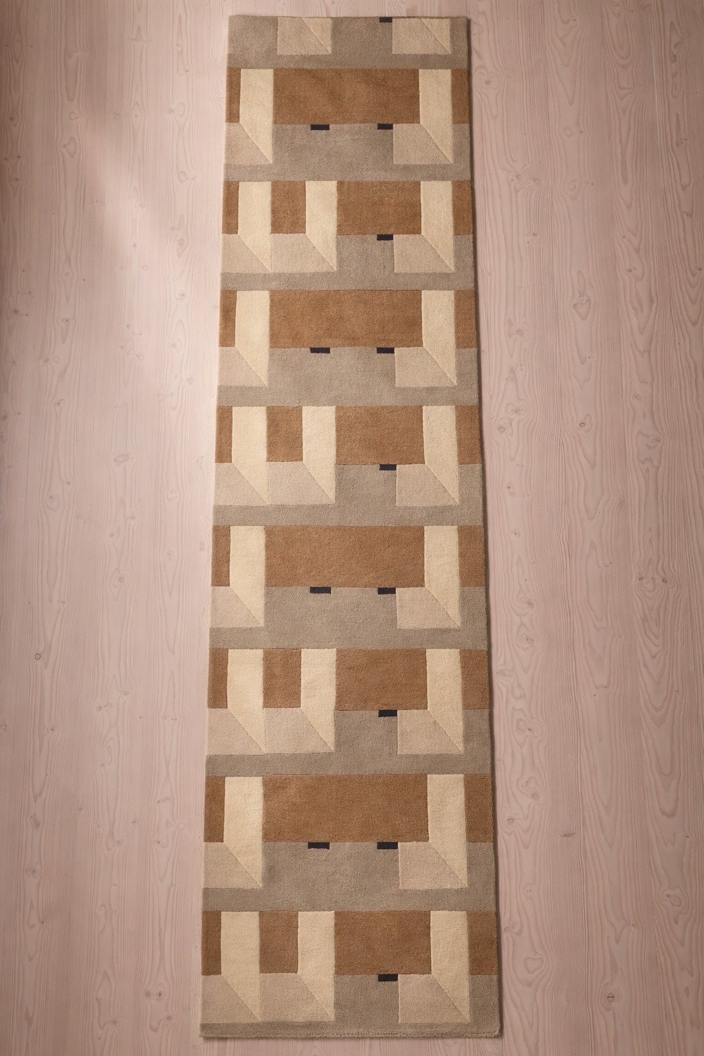 Designer Hand Tufted Wool Rug Contemporary Geometric Carpet, Runner Home Decor
