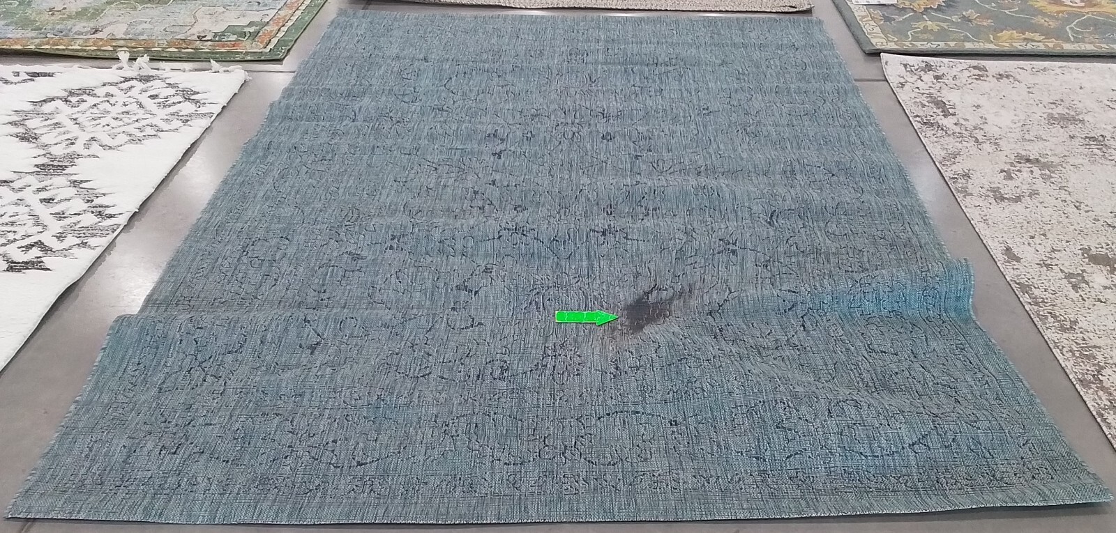 AQUA / NAVY 8′-0″ x 10′-0″ Stained Rug Reduced Price 1172770388 CY8680-39412-810