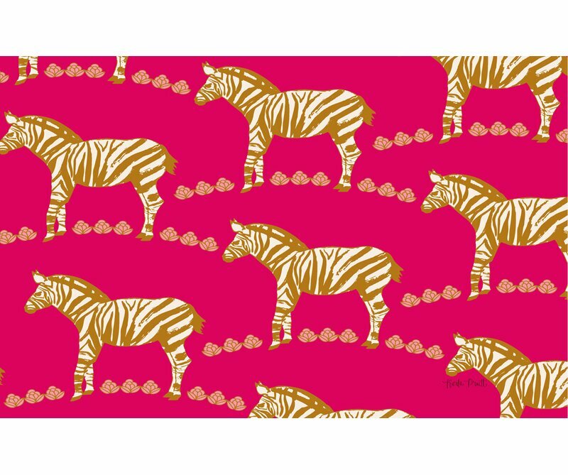 Zebra Pink Area Rug By Manual Woodworkers & Weavers 52 x 70