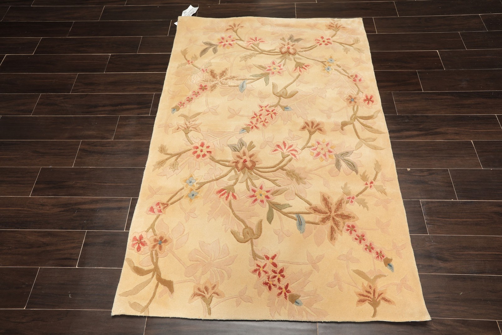 Nourison 3’6”x5’6” Hand Tufted Wool Ivory Plush Pile Floral Vintage Rug