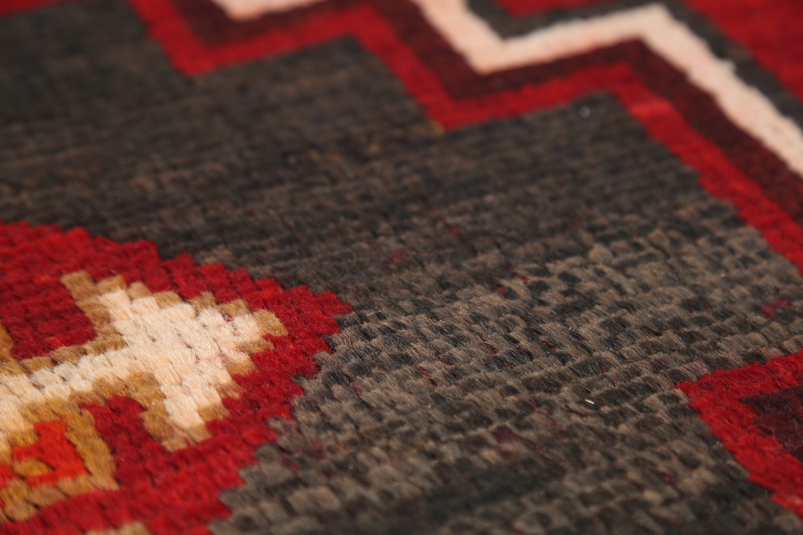 Red/ Orange Vintage Geometric Traditional Rug 4×8 ft Hand-knotted Wool Carpet