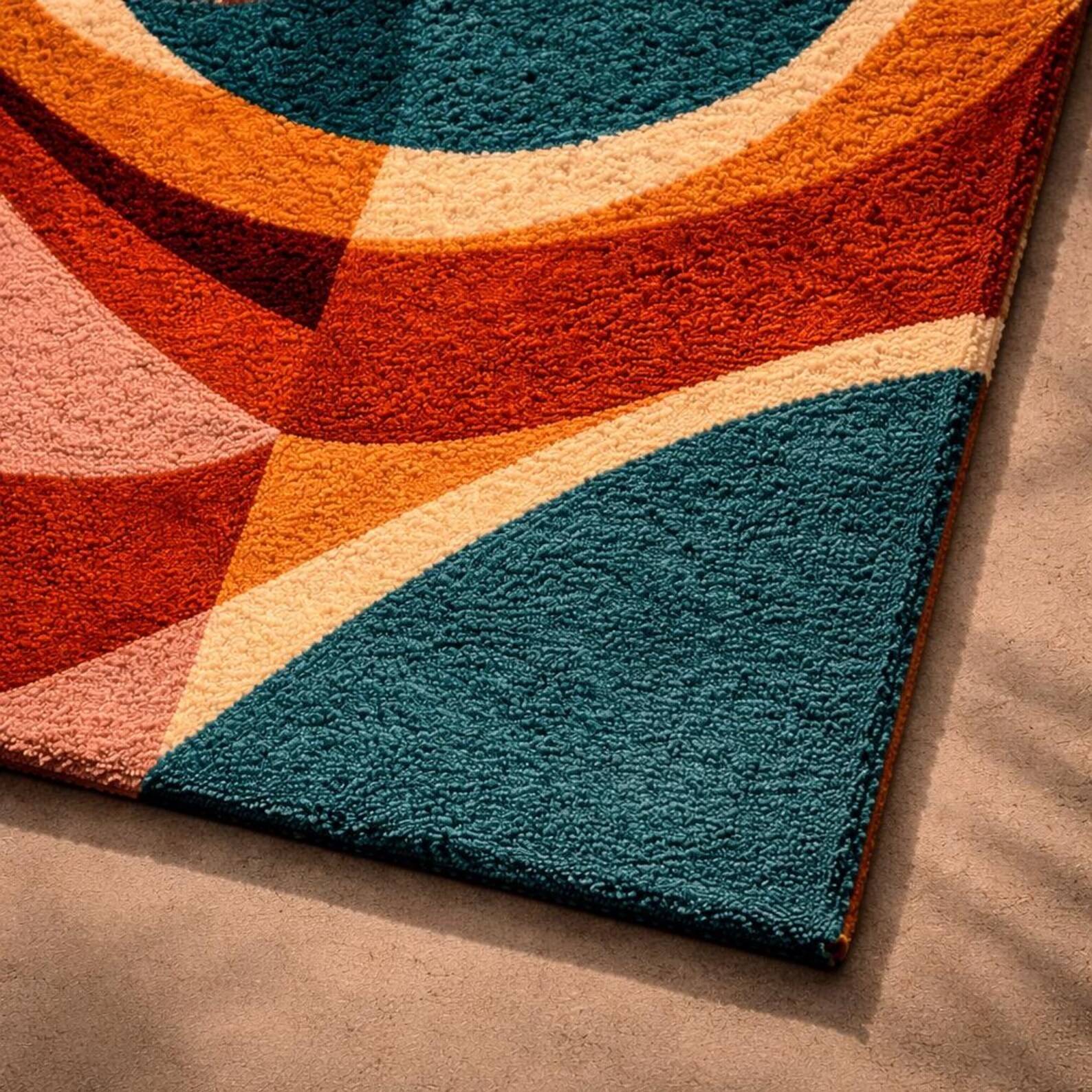Hand Tufted Abstract Rug, Multicolor Modern Geometric Area Rug, Luxury Carpet,