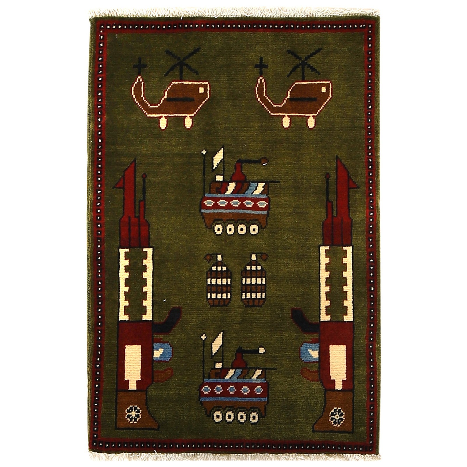 Buy Afghan Handmade War Rug On Sale – Made by Women Artisans 90 x 60 cm