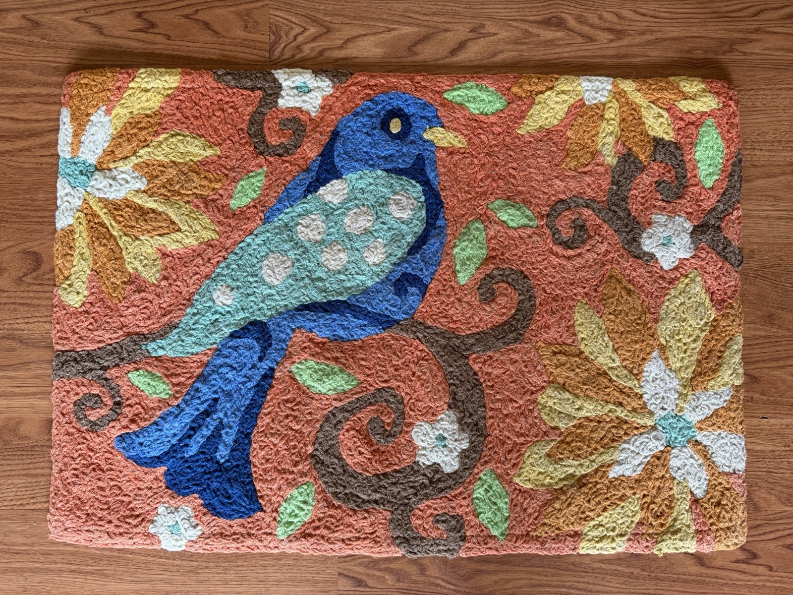 Jelly Bean Indoor Outdoor Machine Washable Rug – B.J. Blue Bird – 20 x 30