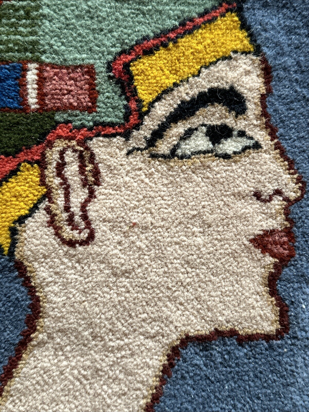 Egyptian Pictorial Small Rug 21”x12” Hieroglyic Wool Rug handmade