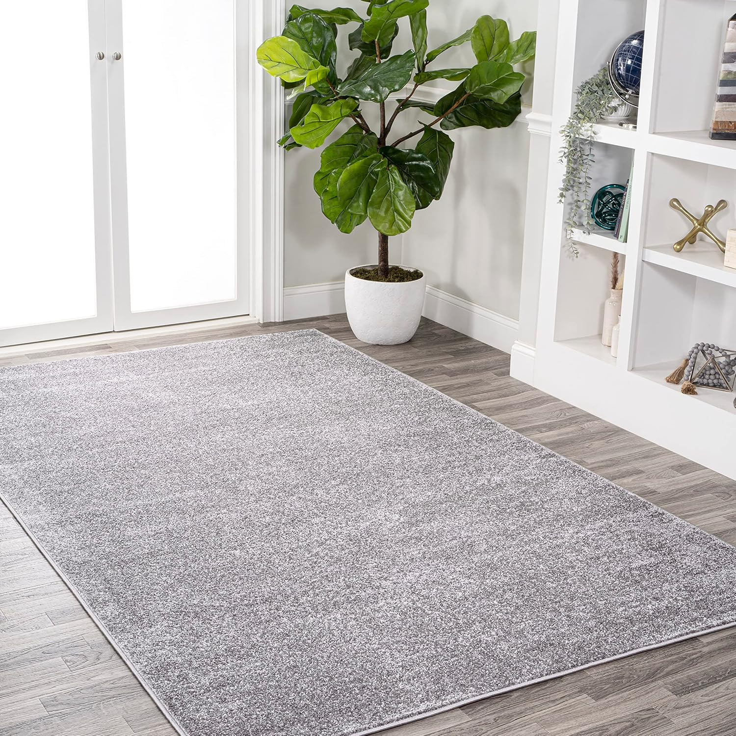 JONATHAN Y Haze Solid Low-Pile Gray Indoor Area Rug 8X10, Coastal,Bohemian,Minim