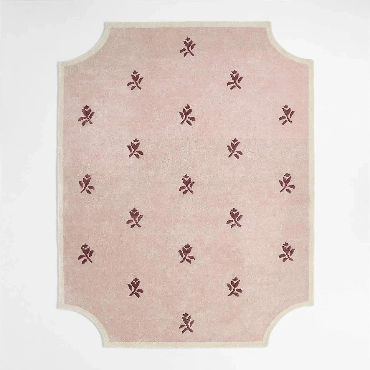 Hand – Tufted Street Floral Cut Pile Edges 100% Wool and Tencel Kids Area Rugs