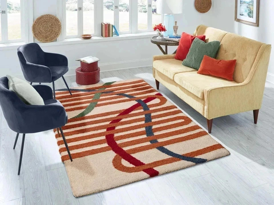 Styles Hand-Tufted Hand Med Rugs 100% Soft Wool Custom Size Available 2X4,2X6,