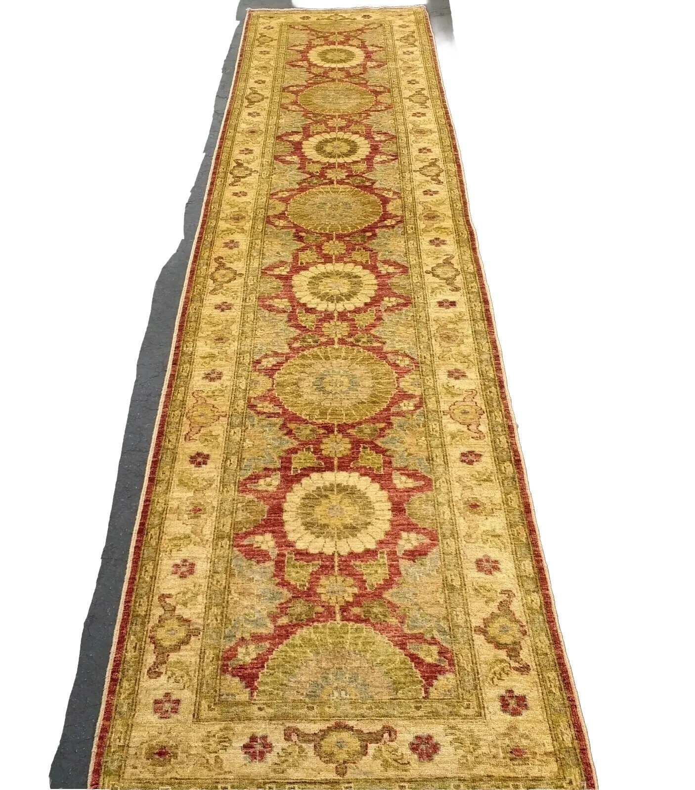 2’6″x10’6″ Pakistani runner Peshawar Chobi Rug, Handmade,VegDye,100%Wool 2.5×11
