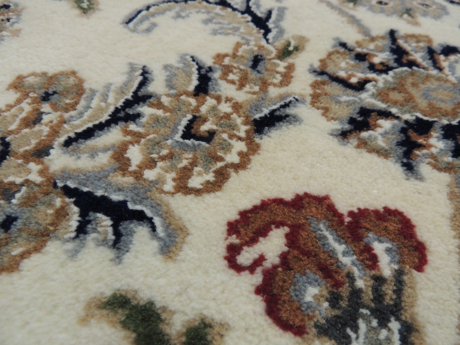 6×9 NAIN Oriental Rug Blue wool hand-knotted Medallion Blue White Gray Beige