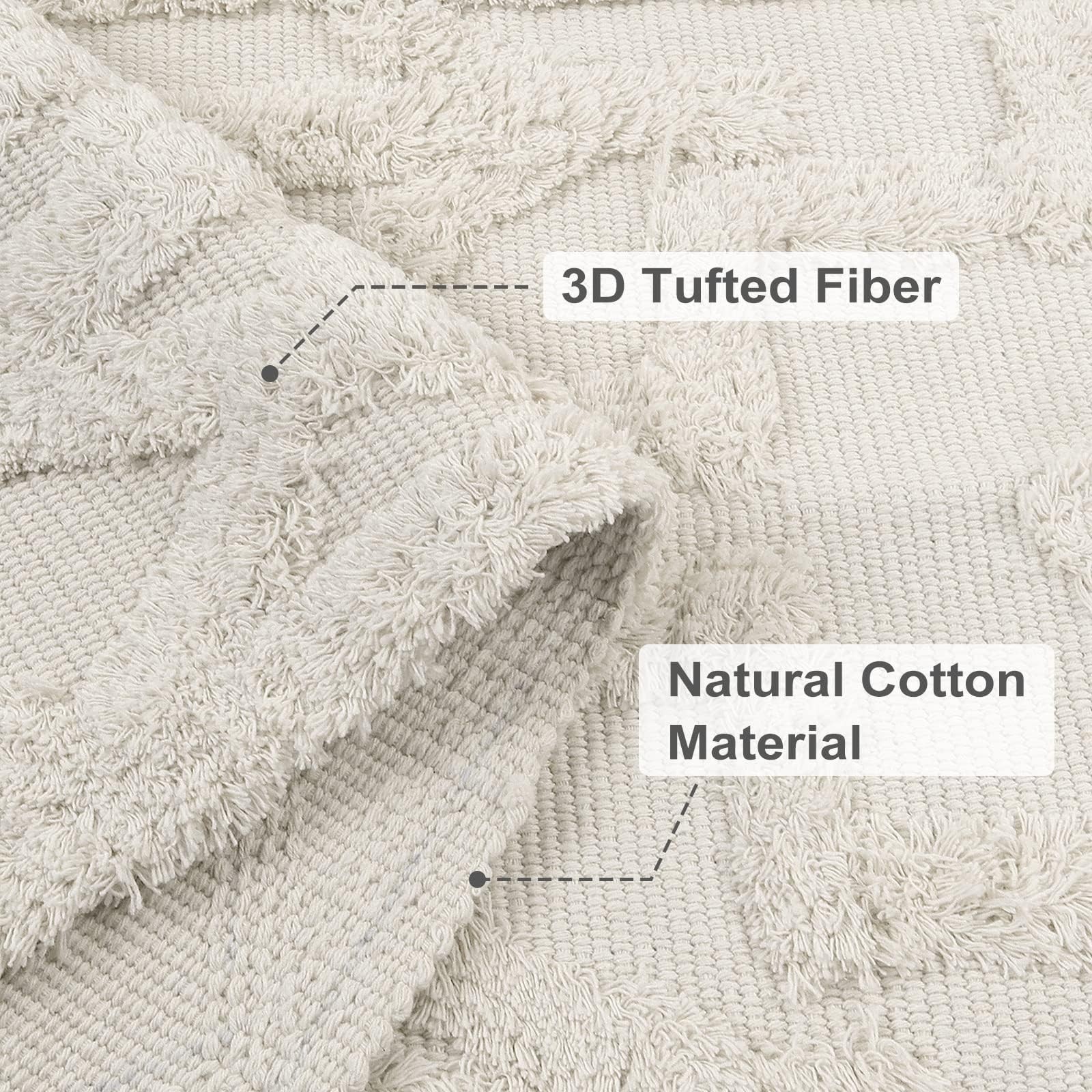 Boho Bathroom Rug 2′ x 3′, Washable Small Farmhouse Bedroom Rugs with Tassels…