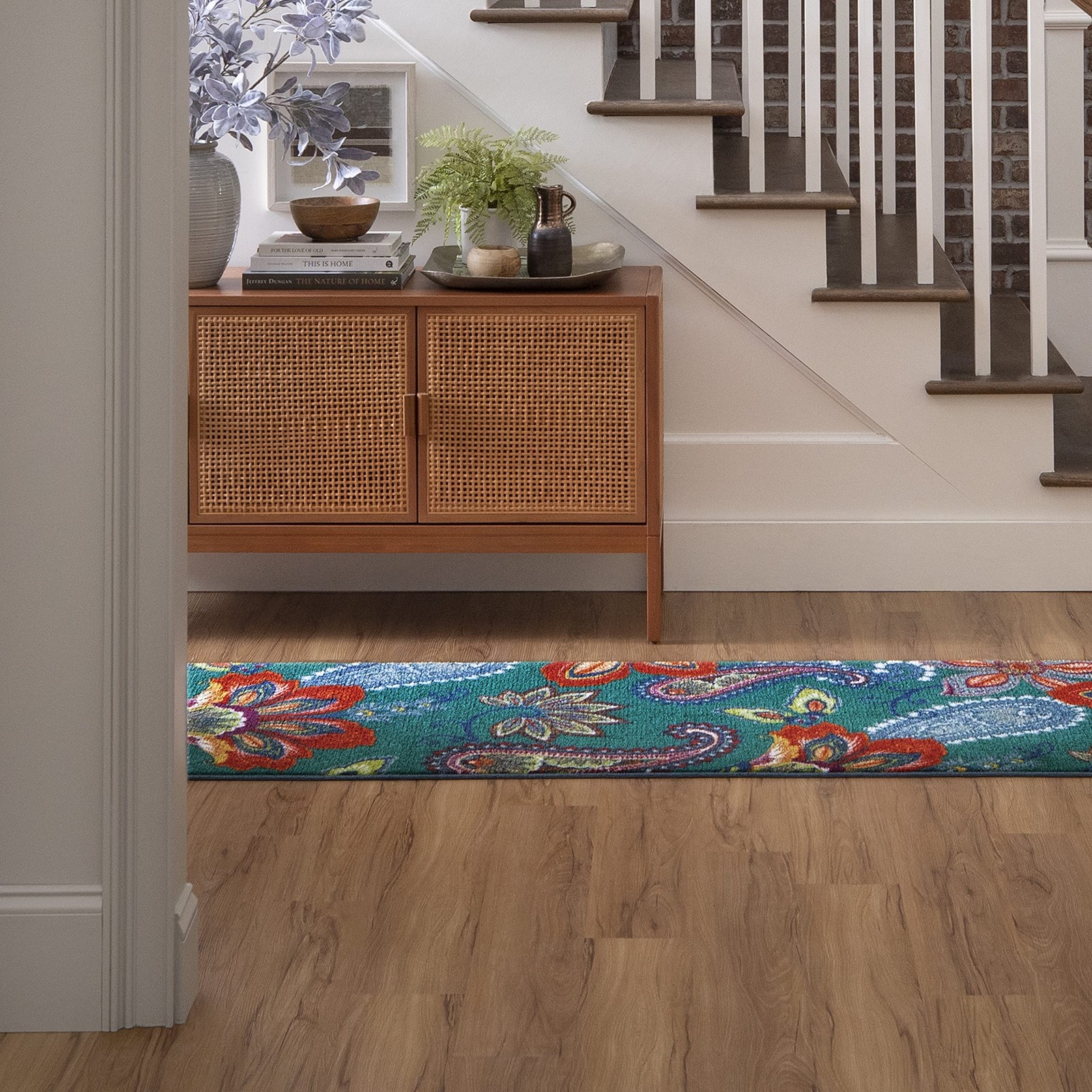 Mohawk Home Wave Whinston Blue Floral Ornamental 2 X 5 Runner Area Rug 11692