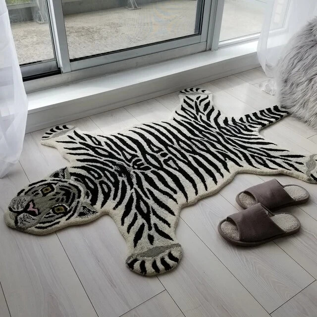 Tiger Rugs 3×5 ft Handmade Hand tufted 100% New Zealand Wool for Any Room Kid