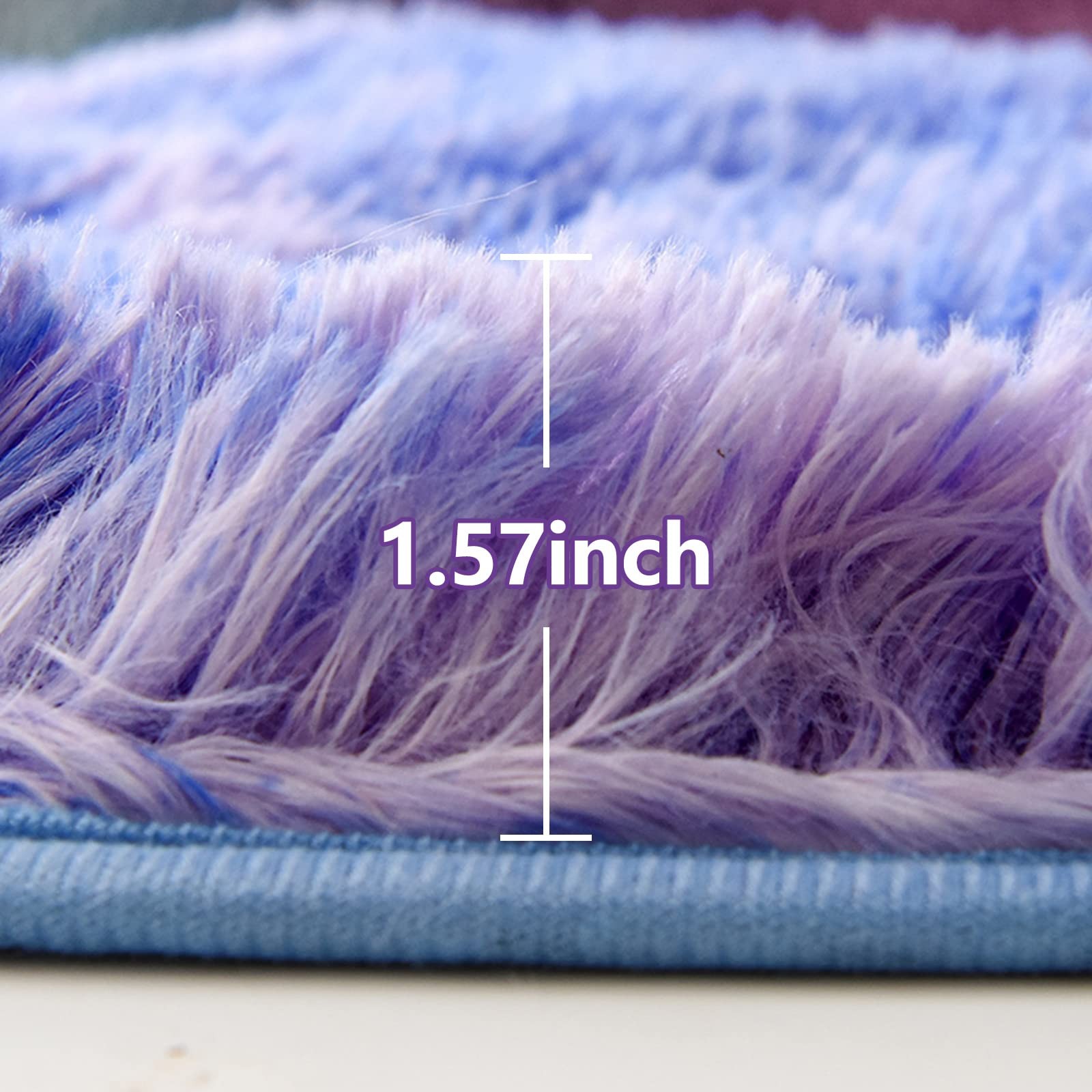 Shaggy Fluffy Faux Fur Area Rug Door Mat,Tie Dye Style,Softest, Luxurious Sha…