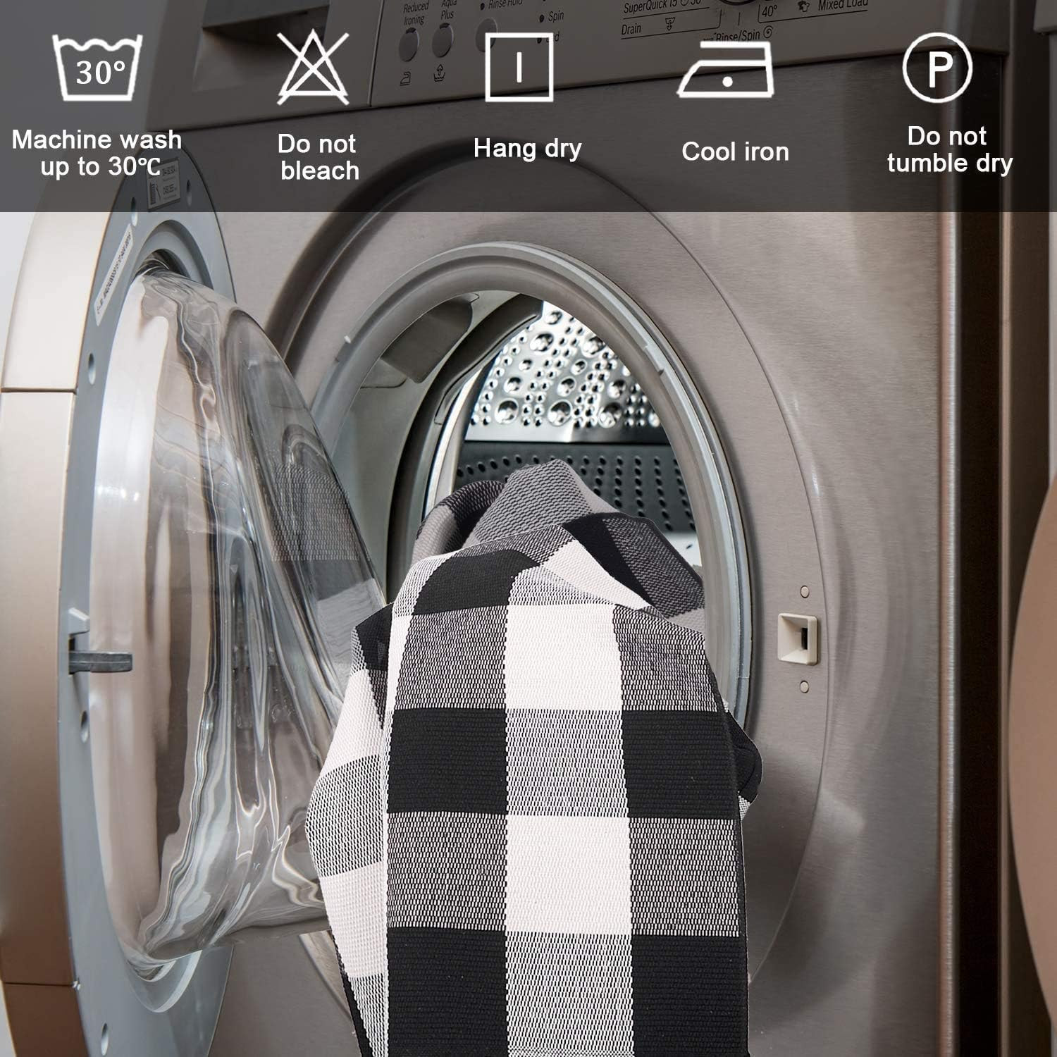 100% Cotton Buffalo Plaid Rug 24 X 36 Inches Black and White Rug Buffal