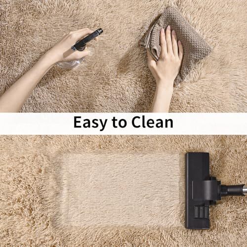 Soft Runner Rugs for Bedroom Hallways, 2×6 Fluffy Shag 2×6 Feet(1 pc) Beige