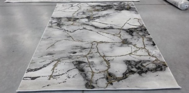 GREY / GOLD 5′-3″ X 7′-6″ Stained Rug, Reduced Price 1172716030 CFT877F-5