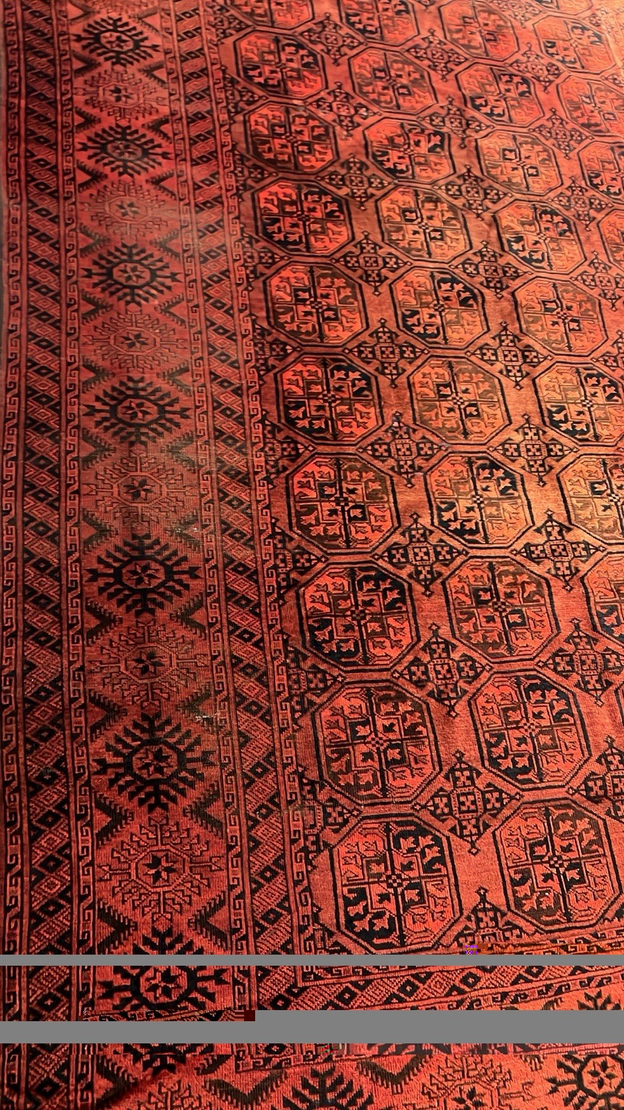 Exquisite Mid-Century Hand-Knotted Afghan Tekke Bokhara Rug – 11.8 ft x 7.9 ft