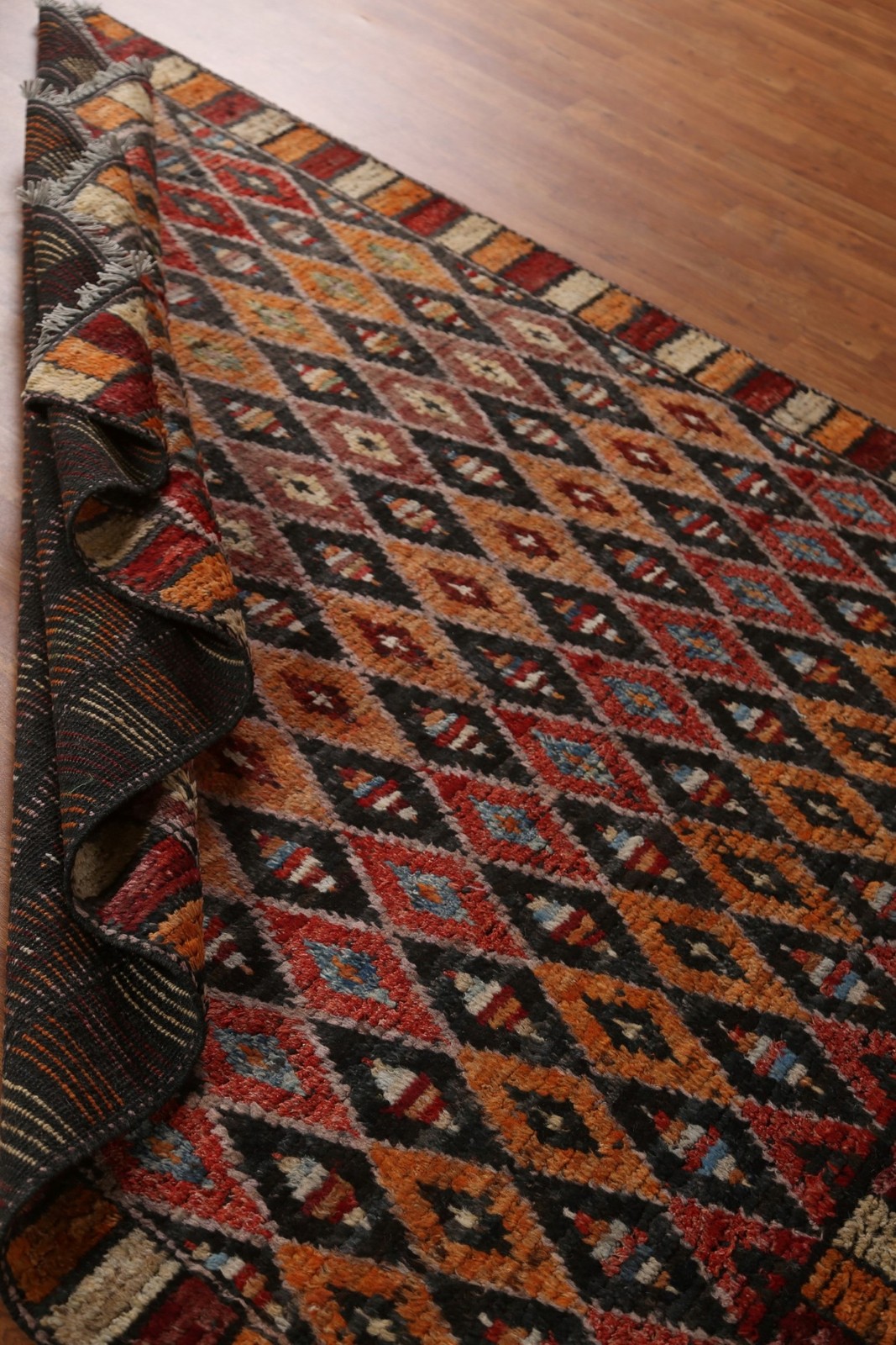 Geometric Moroccan Area Rug 5×7 Hand-knotted Wool Modern Style for Any Room