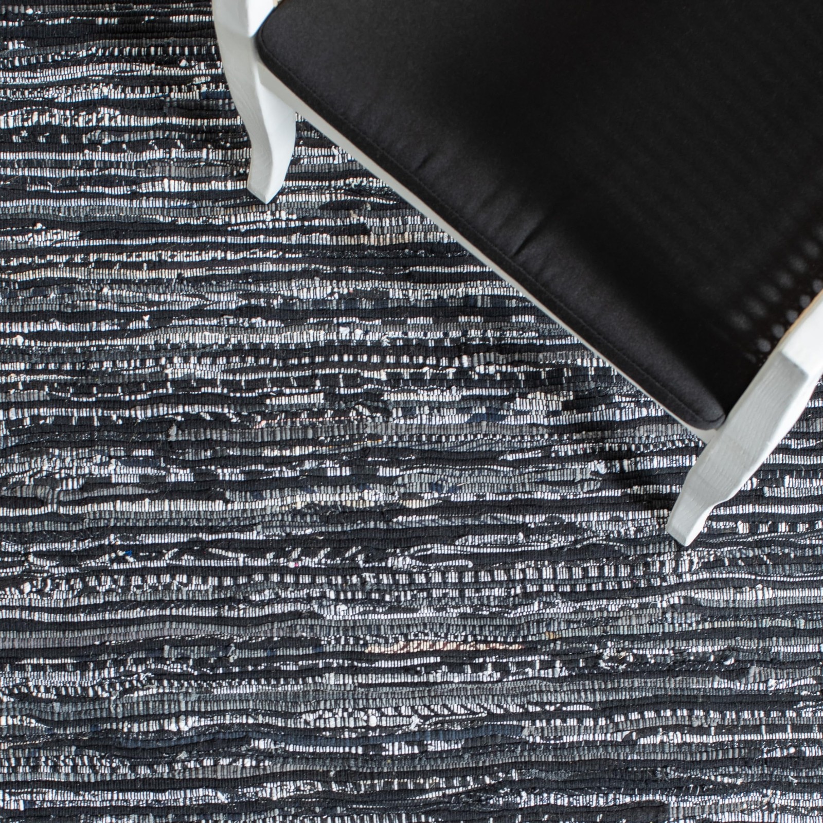 Safavieh Rag Rug Collection Area Rug – 6 X 9 Black Handmade Boho Stripe Cotton